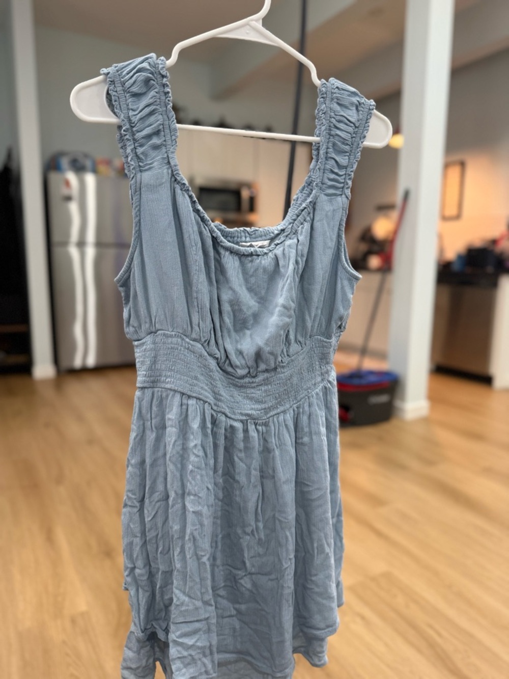 O'Neill Light Blue Ruffled-Sleeve Summer Dress